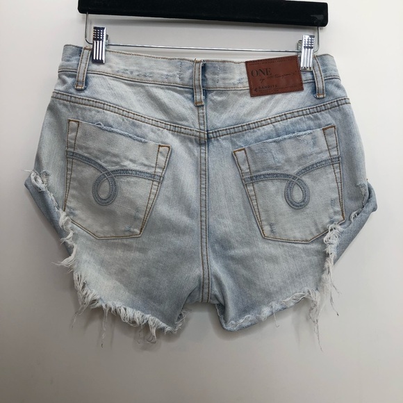 One Teaspoon Light Blue Jean Shorts - Picture 5 of 8